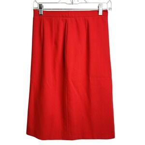 MONDI Vintage‎ Wool Red Pencil Skirt Career Work Office Business Small